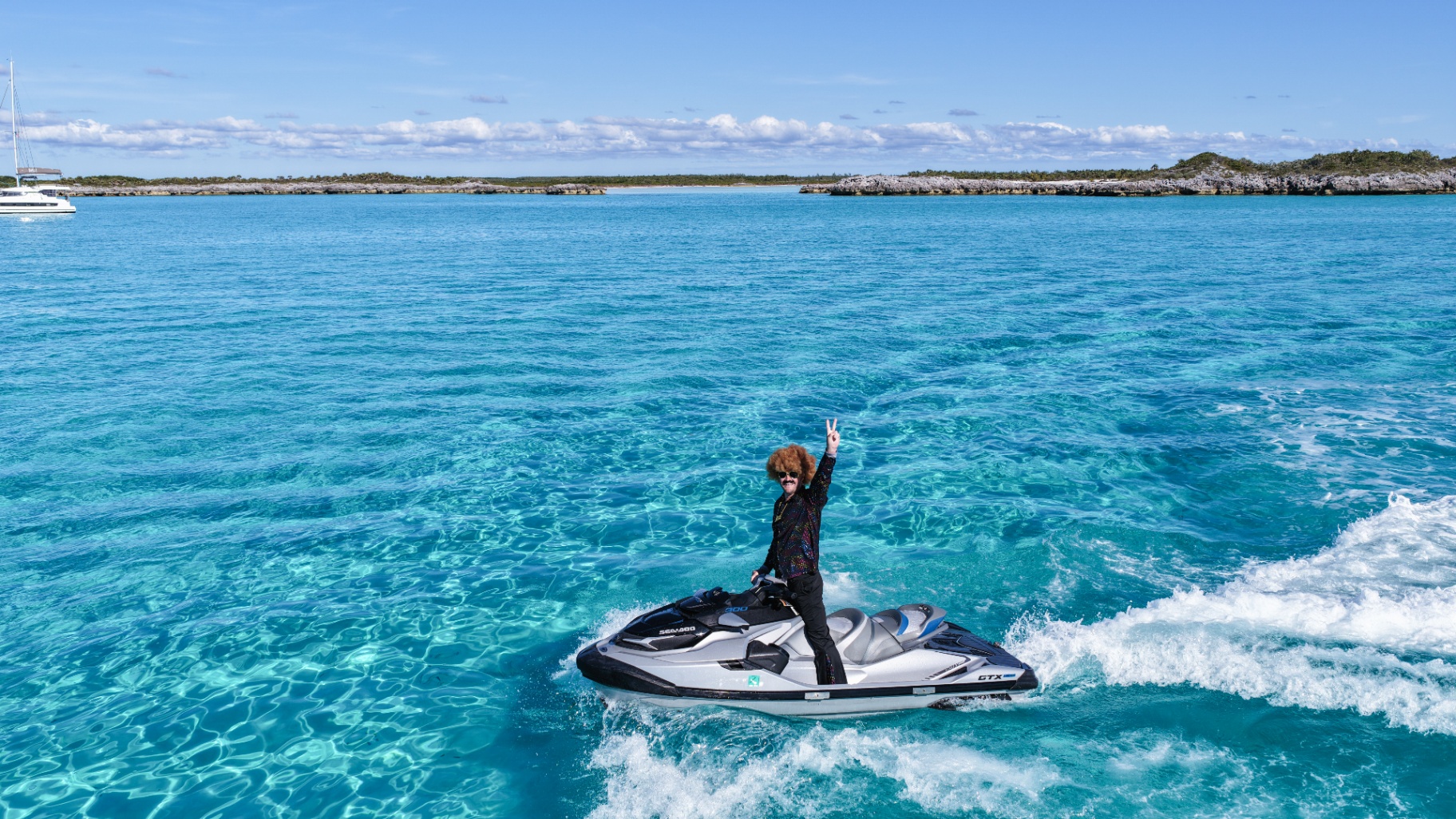 Jet ski cruising the Exumas